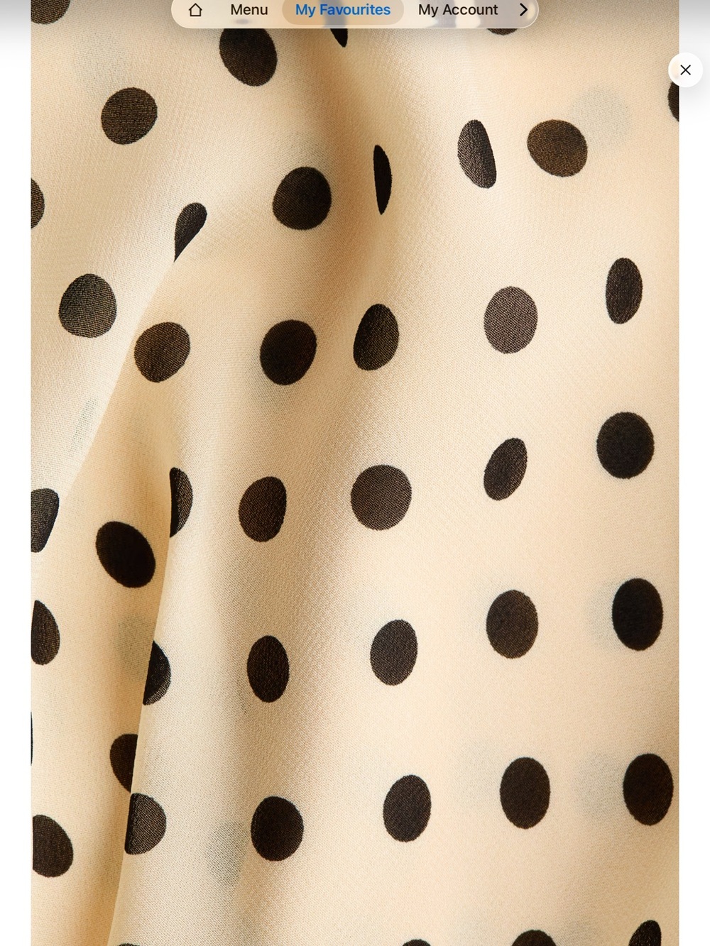 NWT H&M Cream Polka Dot High-Low Midi Skirt - Picture 3 of 3